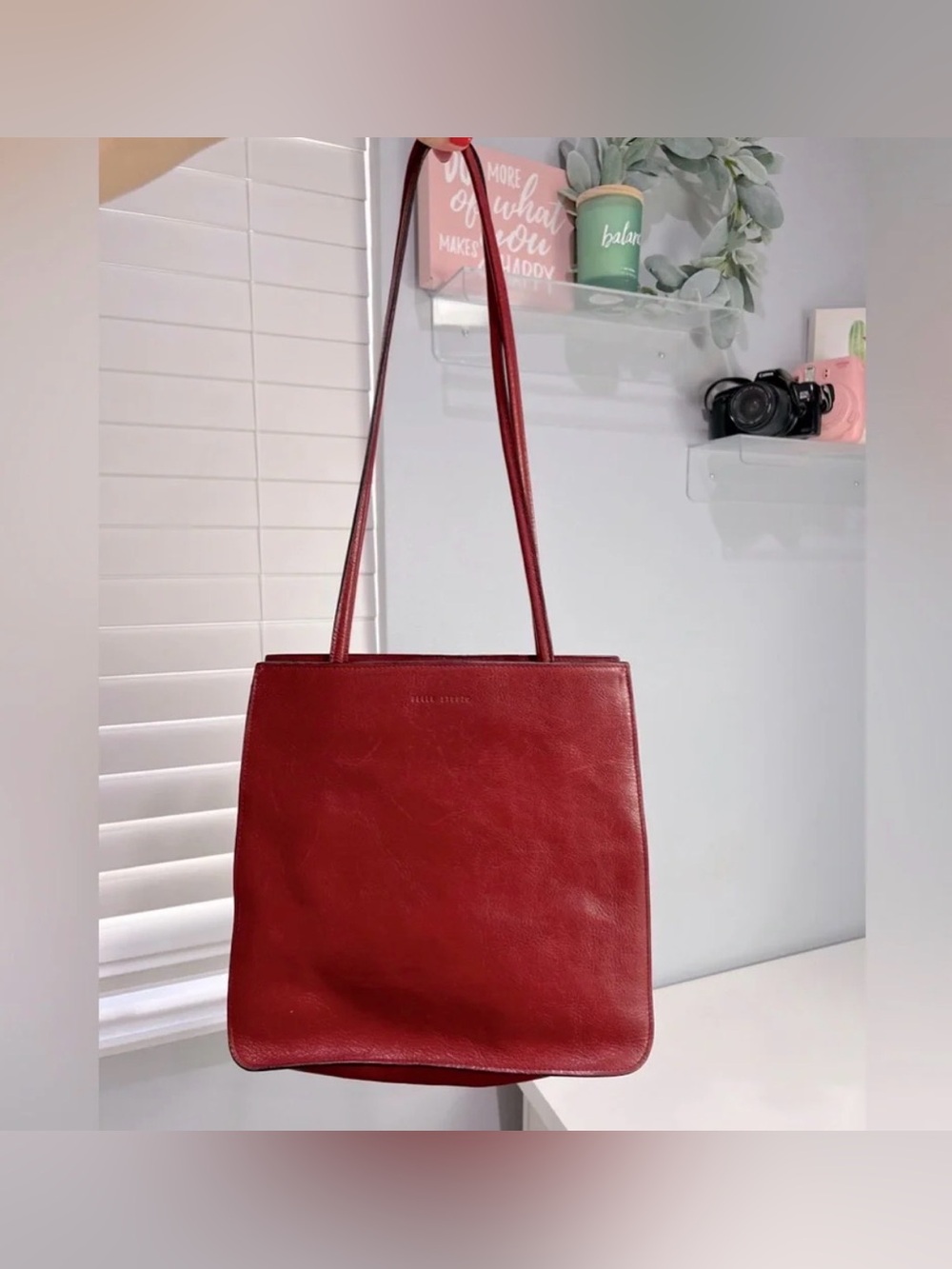 Wilsons Leather Red Leather Shoulder Bag